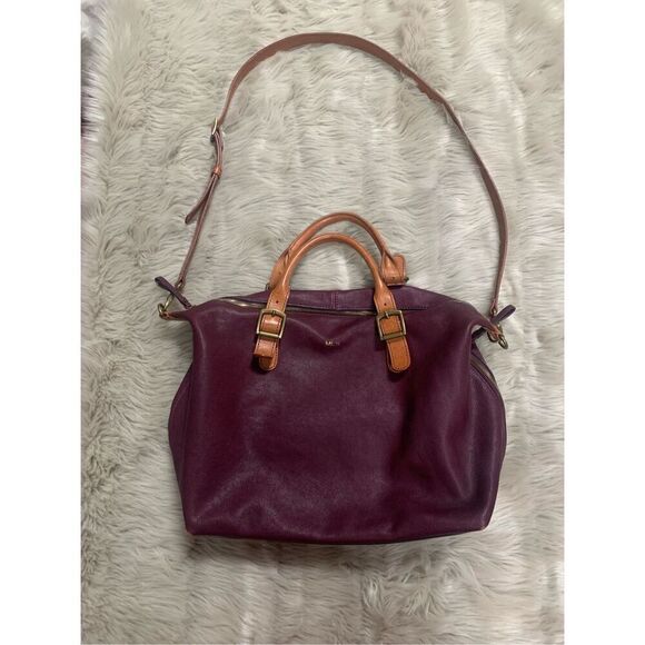 Mark & Graham Brooklyn Buckle Bag in Plum - Picture 1 of 14